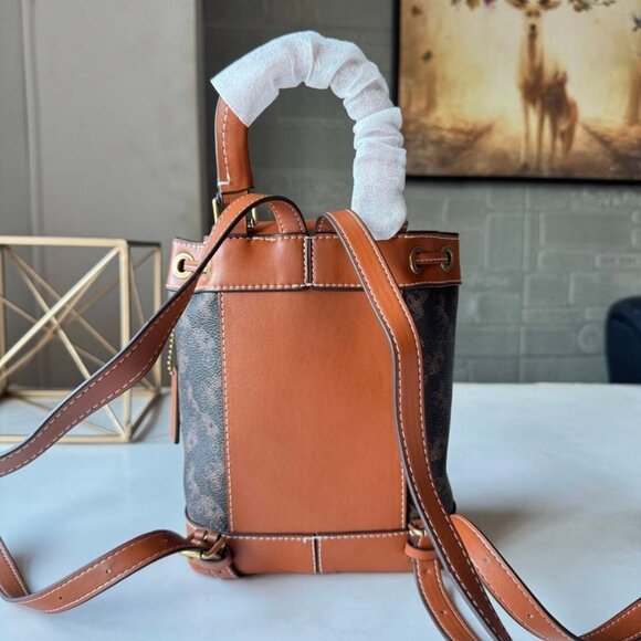 Coach Mini Backpack CAM31 Carriage pattern Saddle Brown from japan free shipping - Picture 4 of 5